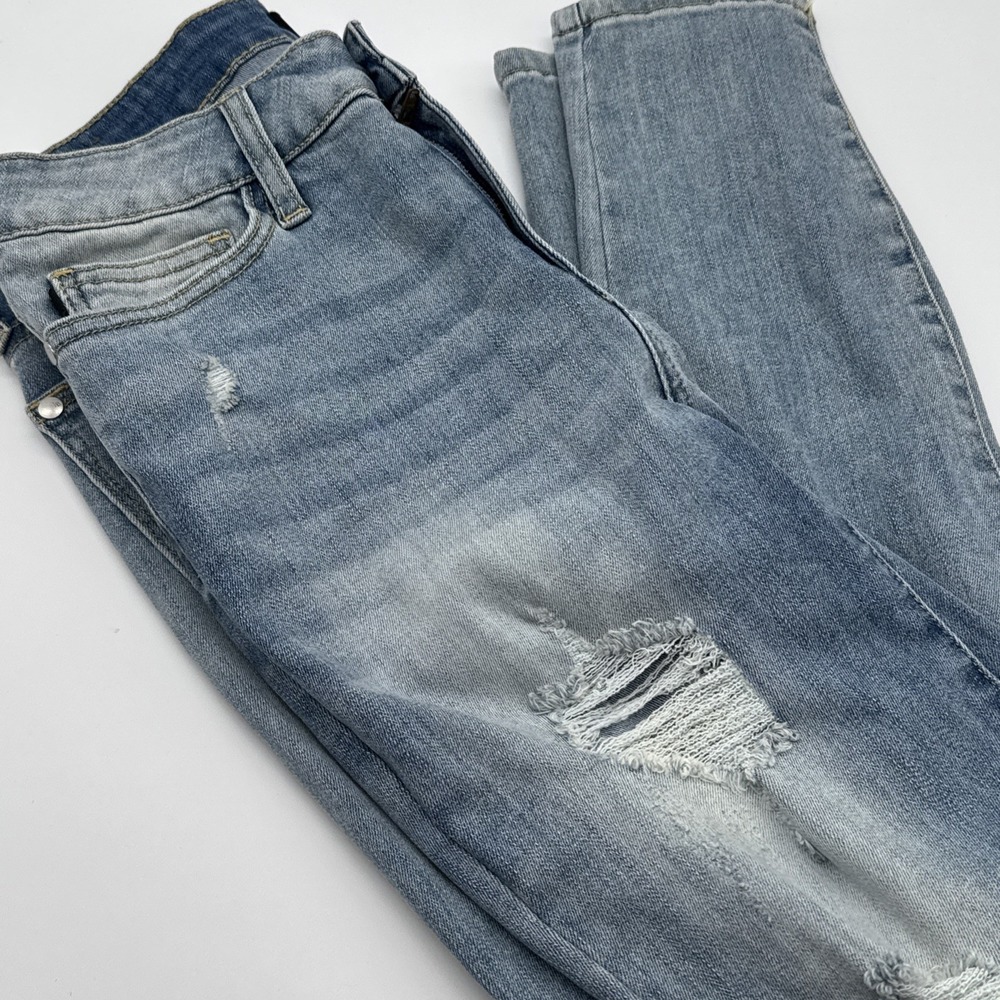 Judy Blue Skinny Fit Blue Jeans Womens 28 (FITS 29 X 29) Distressed Stretch